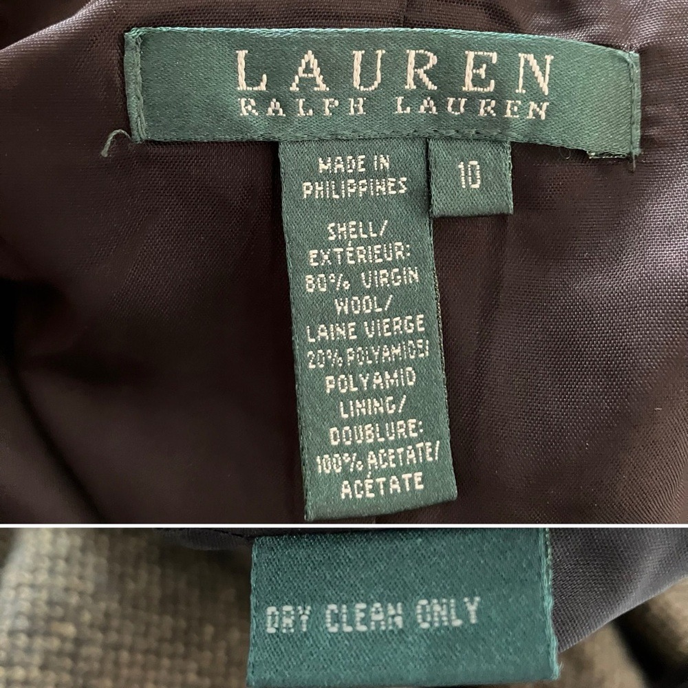 LAUREN RL Tweed Trumpet Skirt Brown Virgin Wool Old Money Heritage Academia 10 - Picture 6 of 9